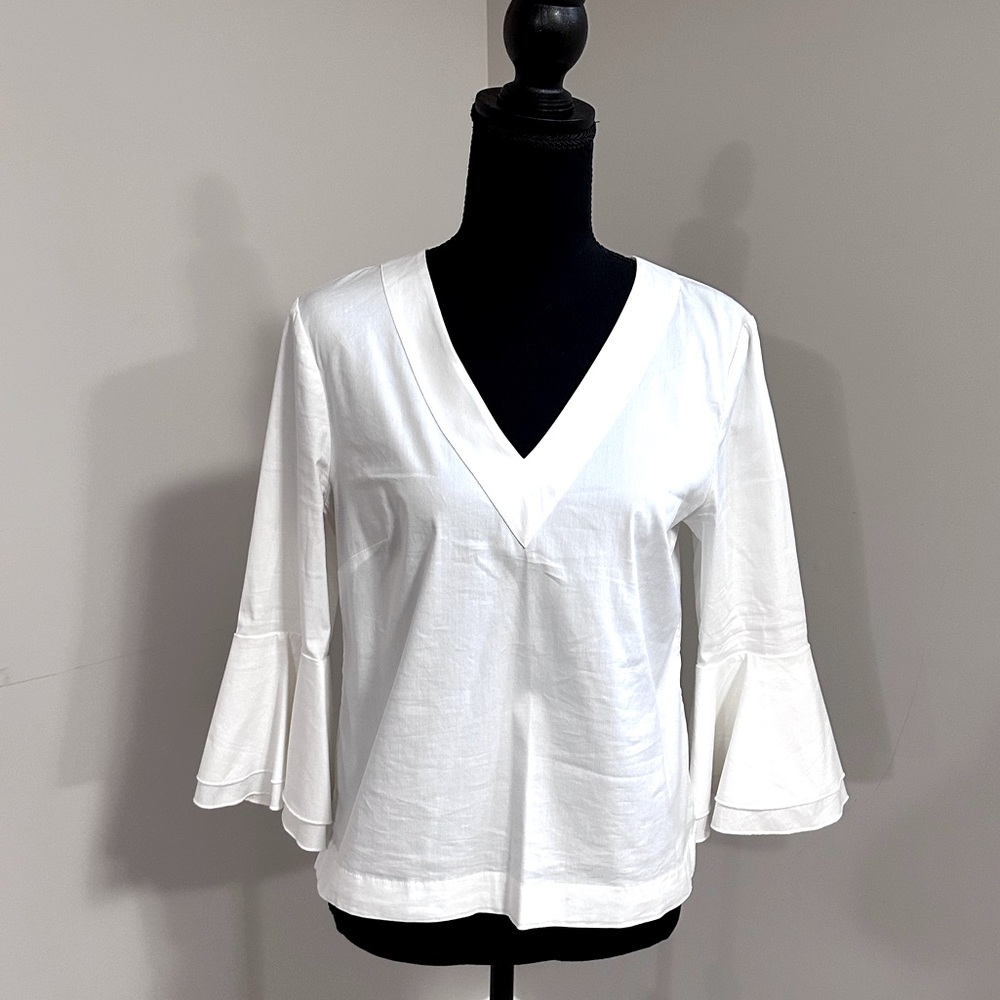 WHBM White Tunic Type Top - Sz 4